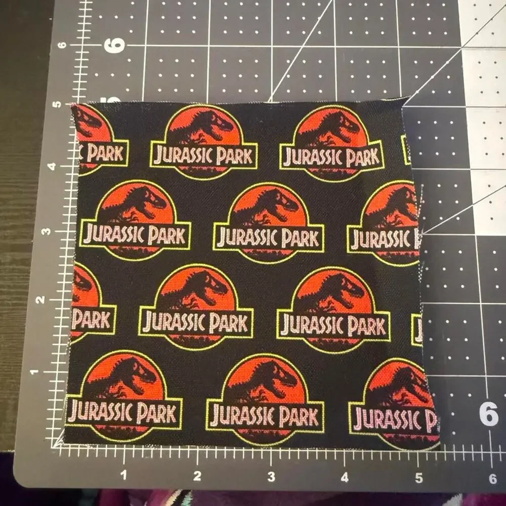 Jurassic Park Fabric Scrap Bundle Cotton Dinosaur Quilting Craft Pieces 12 Pc